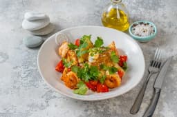 Хрустящие баклажаны с креветками и крем-чизом